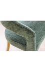 Pair of CALYPSO dining chairs in structured beige velvet with gold legs (Dupliqué)