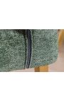 Paire de chaises de repas CALYPSO en velours vert structuré avec pieds dorés