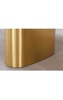 CALYPSO goud geborsteld stalen eettafel top keramisch marmer wit - 200 cm (Dupliqué)
