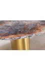 CALYPSO goud geborsteld stalen eettafel top keramisch marmer wit - 200 cm (Dupliqué)