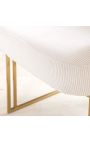 Paar THANAT söögitoolid beige ribbed samet kuldne jalad
