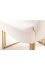 Paar THANAT söögitoolid beige ribbed samet kuldne jalad