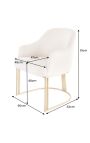 Paire de chaises de repas THANAT en velours côtelé beige avec pieds dorés
