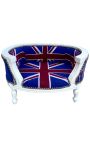 Sofa bed for dog or cat baroque English flag and beige wood