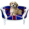 Sofa bed for dog or cat baroque English flag and beige wood