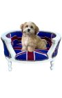 Sofa bed for dog or cat baroque English flag and beige wood