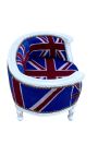 Sofa bed for dog or cat baroque English flag and beige wood