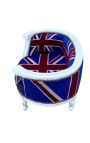 Sofa bed for dog or cat baroque English flag and beige wood