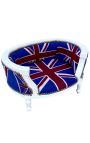 Sofa bed for dog or cat baroque English flag and beige wood