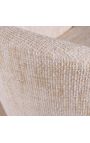 Paire de chaises de repas THANAT en velours bouclé beige avec pieds dorés