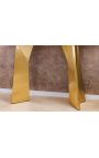 CALYPSO console in gold brushed steel and top ceramic marble white look (Dupliqué)