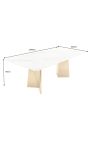 NYX golden brushed steel dining table with white marble top