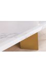 NYX golden brushed steel dining table with white marble top