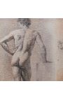 Schilderij "Onderzoek naar een naakt man" - A.R. Mengs (Dupliqué)