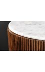 4-door GABBY mango sideboard with white marble top - 180 cm (Dupliqué)