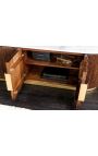 4-door GABBY mango sideboard with white marble top - 180 cm (Dupliqué)