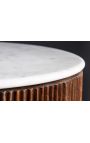 4-door GABBY mango sideboard with white marble top - 180 cm (Dupliqué)