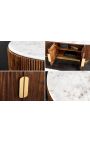 4-door GABBY mango sideboard with white marble top - 180 cm (Dupliqué)