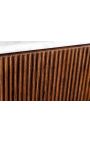 4-door GABBY mango sideboard with white marble top - 180 cm (Dupliqué)