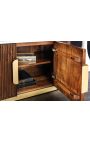 4-door GABBY mango sideboard with white marble top - 180 cm (Dupliqué)
