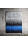 Tableau contemporain peinture acrylique Fréquences en Bleu et Noir - Grand Opus
