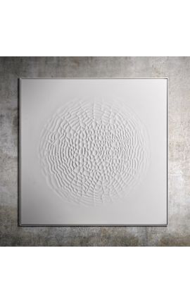 Pintura cuadrada contemporánea "Vortex White"