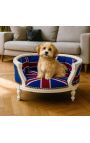 Sovesofa til hund eller kat barok engelsk flag og beige træ