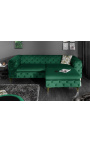 Canapé 3 places "Rhea" design Art Deco Chesterfield en velours vert émeraude - 12