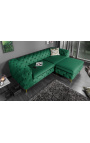 Canapé 3 places "Rhea" design Art Deco Chesterfield en velours vert émeraude - 13