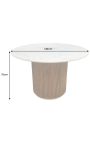 Dining table 140 cm GABBY round mango and white marble
