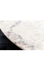 Dining table 140 cm GABBY round mango and white marble