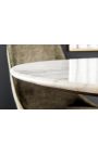 Dining table 140 cm GABBY round mango and white marble