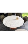Eettafel 140 cm GABBY ronde mango en witte marmer