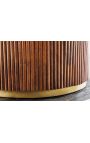 Dining table 140 cm GABBY round mango and white marble