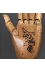 Set of 2 hands articulated on blackened wooden base (Dupliqué)
