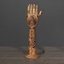 Set of 2 hands articulated on blackened wooden base (Dupliqué)