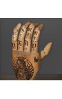 Set of 2 hands articulated on blackened wooden base (Dupliqué)