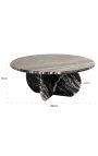 Sofabord SHERL black af rund sort marmor - Ø 90 cm