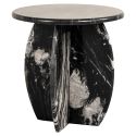 SHERLOCK rundt sidebord i hvid marmor - 50 cm (Dupliqué)