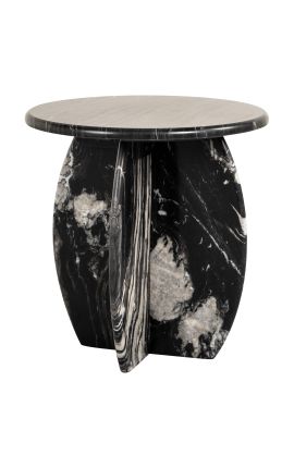 SHERLOCK round table in black marble - 50 cm