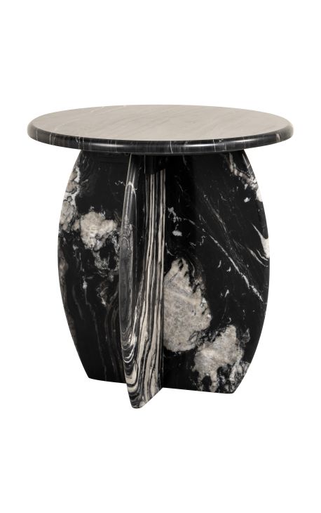 SHERLOCK round table in black marble - 50 cm