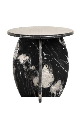 SHERLOCK round table in black marble - 50 cm