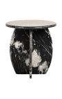 SHERLOCK rundt sidebord i hvid marmor - 50 cm (Dupliqué)