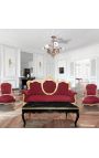 Grand lustre de style Napoleon III avec angelots et 6 tulipes transparentes