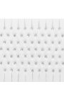 Lit Baroque tissu simili cuir blanc avec strass et bois argent