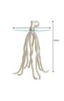 Side table "OCTOPUS" of gold aluminium and top of glass