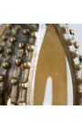 Side table "OCTOPUS" of gold aluminium and top of glass