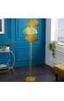 "Ginkgo" floor lamp in gold-coloured metal, Art-Deco inspiration