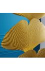 "Ginkgo" floor lamp in gold-coloured metal, Art-Deco inspiration