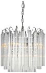 Chandelier "Livera" art Deco-metall- og sortglashangere